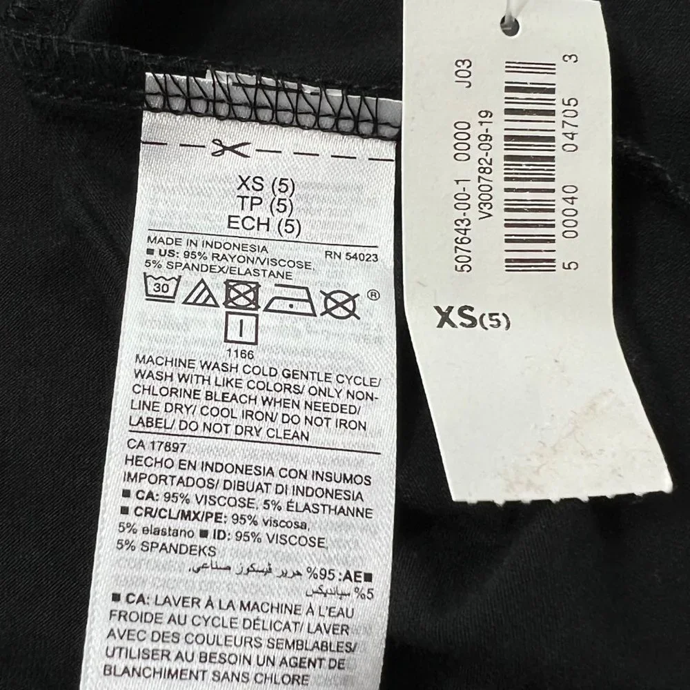 Old Navy Luxe Top Short Sleeve Lattice Back‎ Black Jack Girl’s XS